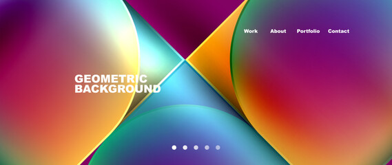 Vibrant geometric background featuring a rainbow of colors. This colorful pattern is perfect for graphic design projects or digital technology presentations