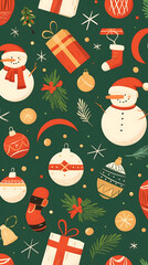 Fototapeta premium christmas seamless pattern