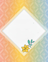 Greeting Card Design with shape and pattern. Mother's Day Card. Copy space.