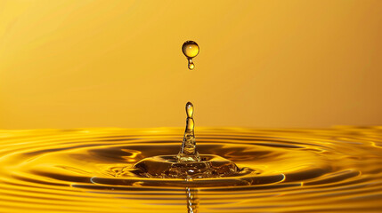 Golden Water Droplet Freeze Frame