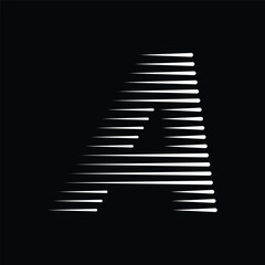 Letter A Logo with Abstract Line Pattern