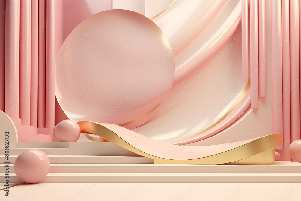 Poster 3d rendering of realistic composition primitives. abstract theme for trendy designs, generated by ai