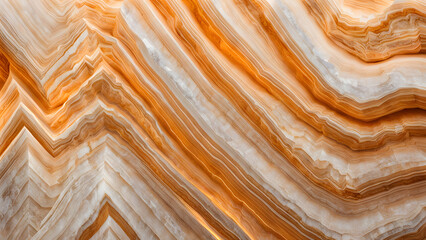 Obraz premium A large, curved rock with a pattern of brown and white stripes