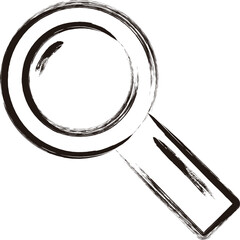 筆書きビジネスアイコン　虫眼鏡