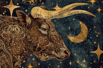 Celestial Bull Illustration