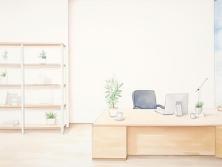 minimal office, streamlined