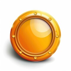 yellow button at white background