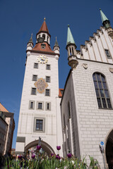 Old Town Hall in Munich, Bavaria, Germany. The tower of the Old Town Hall houses the Toy Museum