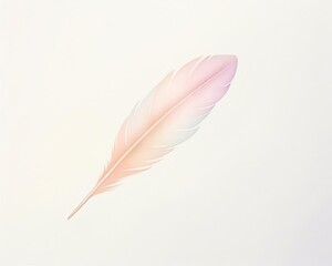 one feather, soft background