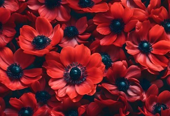 Red Anemone flower background