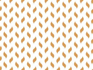 The geometric pattern with wavy lines. Seamless vector background. White and golden texture. Simple lattice graphic design