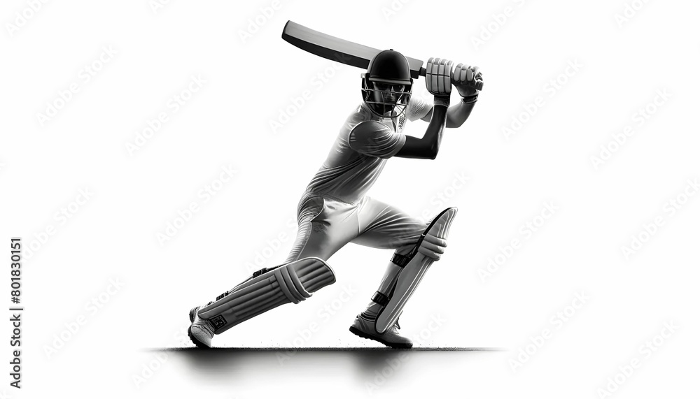 Wall mural Silhouette of a cricket player Cricket