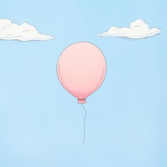 Fototapeta premium Single balloon, clear sky