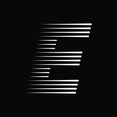 Letter E Logo with Abstract Line Pattern