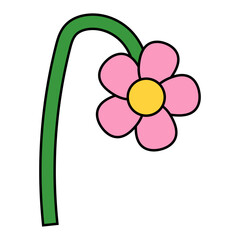 Pop Retro Groovy Flower