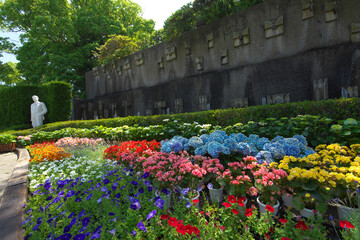 長崎県　グラバー園の美しい花壇