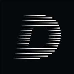 Letter D Logo with Abstract Line Pattern