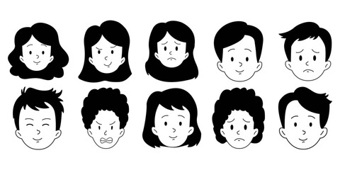 Person Face Doodle Element