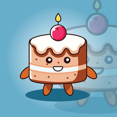 cake mascot hand draw illustration logo 4