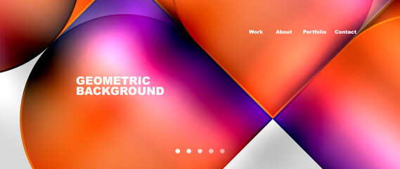 Bright colorful squares with round elements minimal geometric background. Vector Illustration For Wallpaper, Banner, Background, Card, Book Illustration, landing page