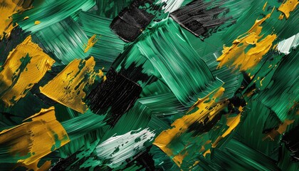 abstract paint strokes, green, gold, black and white, abstract paint strokes, elegant