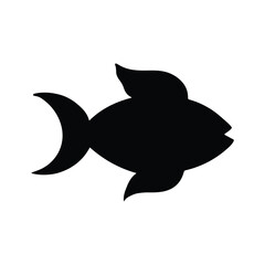 Big Fish silhouette in line art style. Fish vector by hand drawing. Fish tattoo on white background. Black and white fish vector on white background. Marine animal illustration. Marine life animal