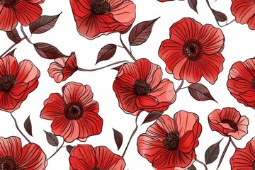 Whimsical floral art. Seamless pattern for fabric crafting