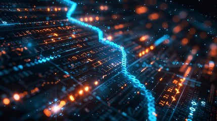 Fototapeta premium AI diagnostics screen, bright lab light, close-up, precision medicine