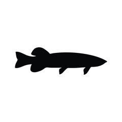 Big Fish silhouette in line art style. Fish vector by hand drawing. Fish tattoo on white background. Black and white fish vector on white background. Marine animal illustration. Marine life animal