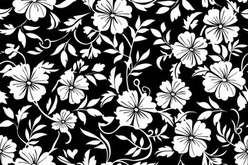 Seamless floral elegance. Handdrawn pattern for fabric crafts
