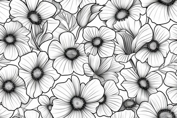 Handcrafted floral symphony. Seamless pattern for fabric art