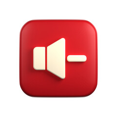 volume down in 3d illustration of user interface theme