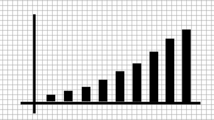 Increasing progress chart. Business profit growth chart. Grow the economy bar chart with growth chart for financial business featuring a trend line graph.