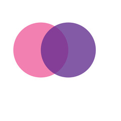 Intersecting circles. Blue and cyan. Merge concept. Colored icon. Business background. Vector illustration. Stock image