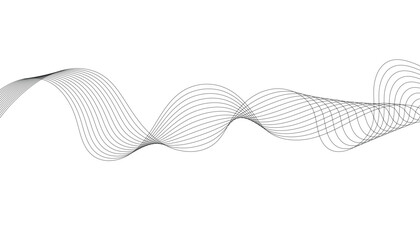 Wave lines smooth flowing dynamic isolated on white background. Technology, digital, communication, science, music concept vector background illustration