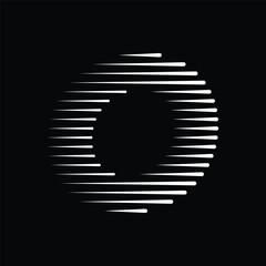 Letter O Logo with Abstract Line Pattern