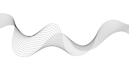 Fototapeta premium Wave lines smooth flowing dynamic isolated on white background. Technology, digital, communication, science, music concept vector background illustration