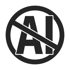 No AI symbol or no artificial intelligence sign in vector
