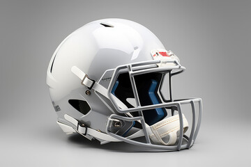 generated Illustration of white football helmet against gray background