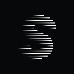 Letter S Modern Logo with Speed Line Pattern