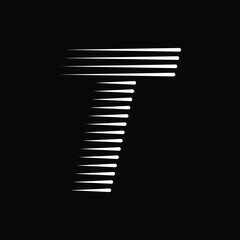 Letter T Logo with Abstract Line Pattern