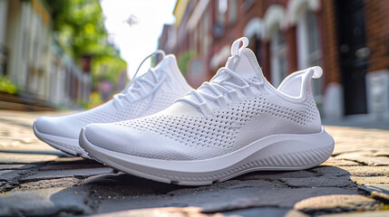 A pair of stylish sneakers, product shoot, Generative AI