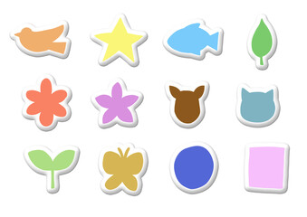 ぷっくりシール風のイラスト素材