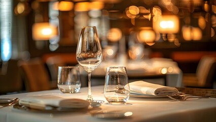 Upscale travel with gourmet dining at an exclusive restaurant with exceptional service. Concept Luxury Travel, Fine Dining, Exclusive Restaurant, Exceptional Service, Gourmet Experience