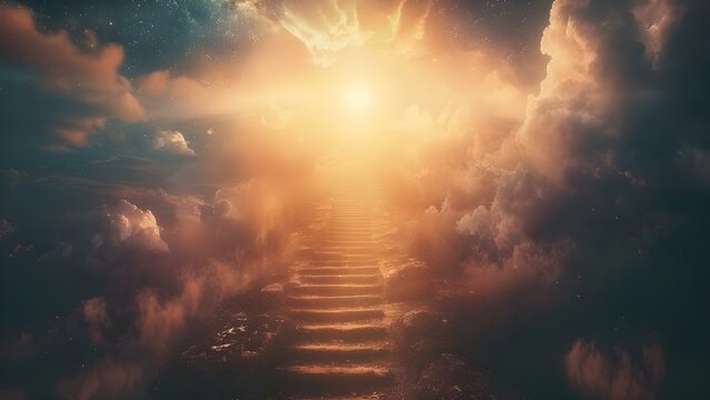 A metaphorical ladder leading to spiritual enlightenment and higher consciousness. Concept Metaphors, Spirituality, Enlightenment, Higher Consciousness