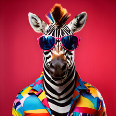 zebra in clothes