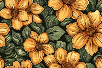 Creative floral wonderland. Seamless pattern for fabric artistry