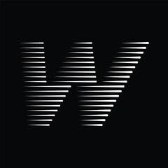 Letter W Logo with Abstract Line Pattern