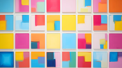 Digital retro squares painting abstract geometric pattern graphics poster background