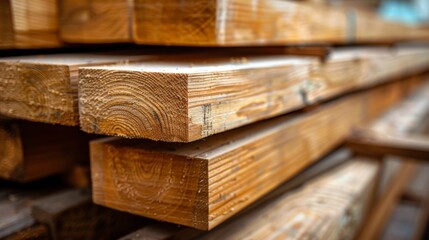 stacks of beech boards in an outdoor lumberyard ready for shipping